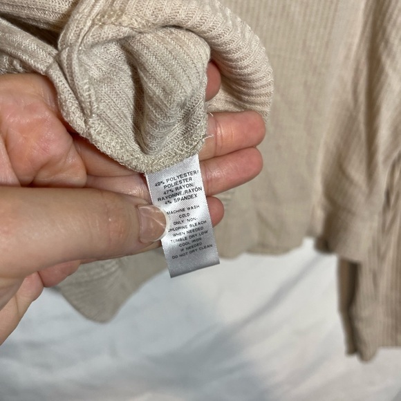 LOFT Beige Ribbed Cardigan - Picture 3 of 8